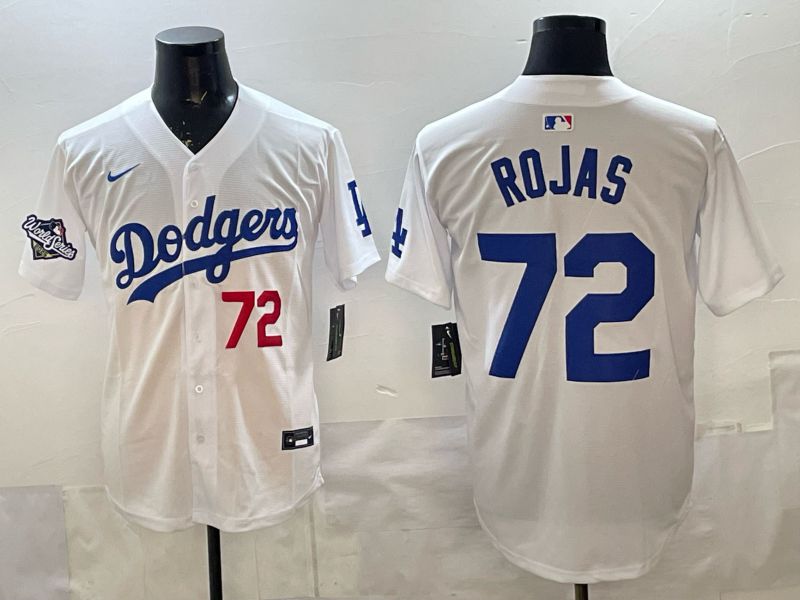 Men 2025 Los Angeles Dodgers #72 Rojas White Game Nike MLB Jersey style 008->women mlb jersey->Women Jersey